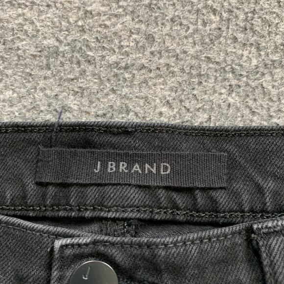 J Brand Jeans Womens 28 Black Denim Jules Undercover Destruct Distressed Raw Hem - Picture 6 of 12